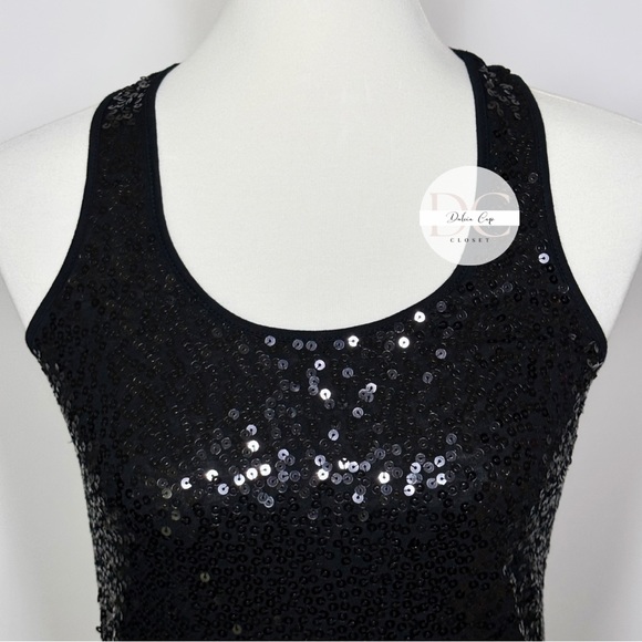 EXPRESS Sequin Tank Top Sleeveless Sparkle Shimmer Size XS - Picture 2 of 9